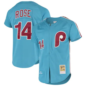 mens mitchell and ness pete rose light blue philadelphia ph